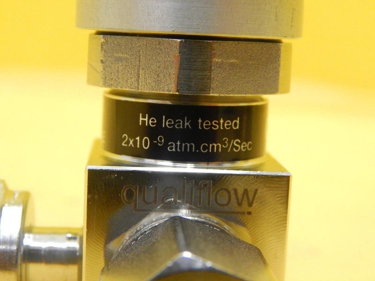 Used Qualiflow F HF Series Pneumatic Angle Valve 2x10-9atm.cm3/S?ec Lot of 3 Used