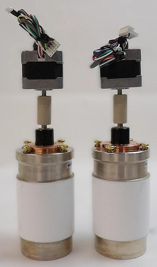 Used Meiden SCV-1525P65 SCV-201P65 Variable Vacuum Capacitor Lot of 2 Working