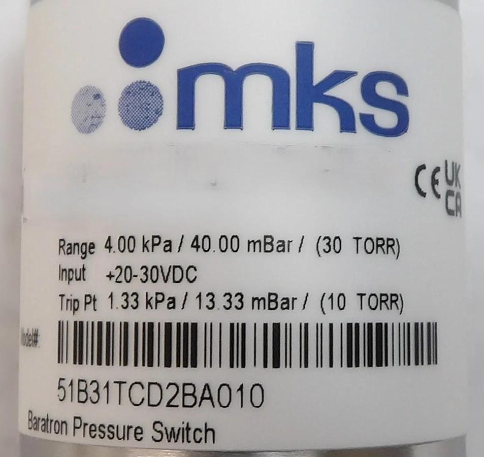 MKS Instruments 51B31TCD2BA010 Baratron Pressure Switch AMAT 1270-03780 New