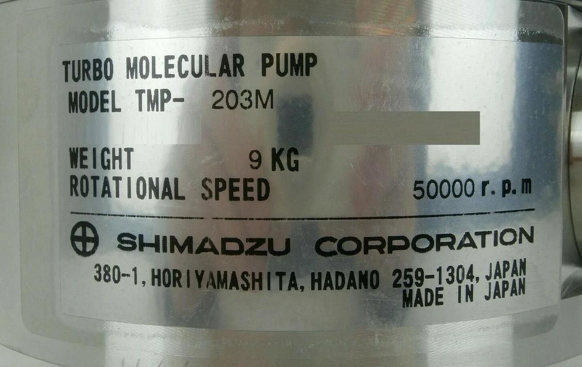 Used TMP Shimadzu TMP-203M Turbomolecular Vacuum Pump Turbo Tested Working