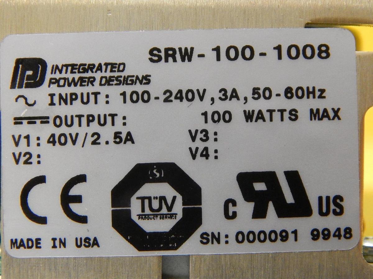 Used Integrated Power Designs SRW-100-1008 Power Supply Reseller Lot of 2 Used