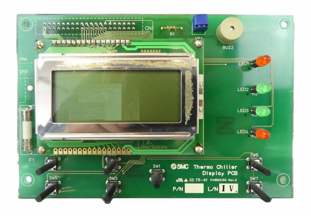 Used SMC P49822153 Thermo Chiller LCD Display Panel PCB Working Surplus