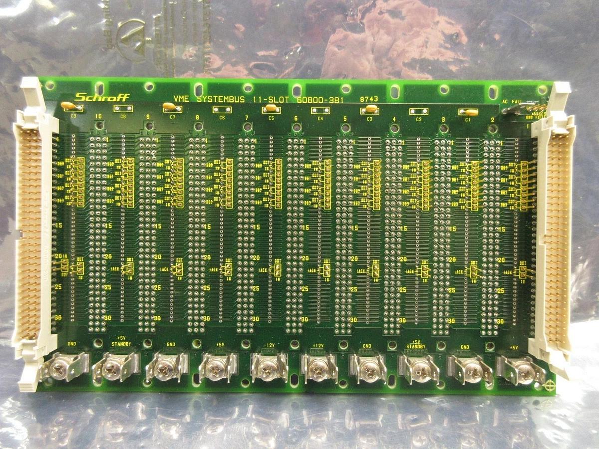 Used Schroff 60800-381 VME Systembus 11-Slot Backplane Board PCB Used Working