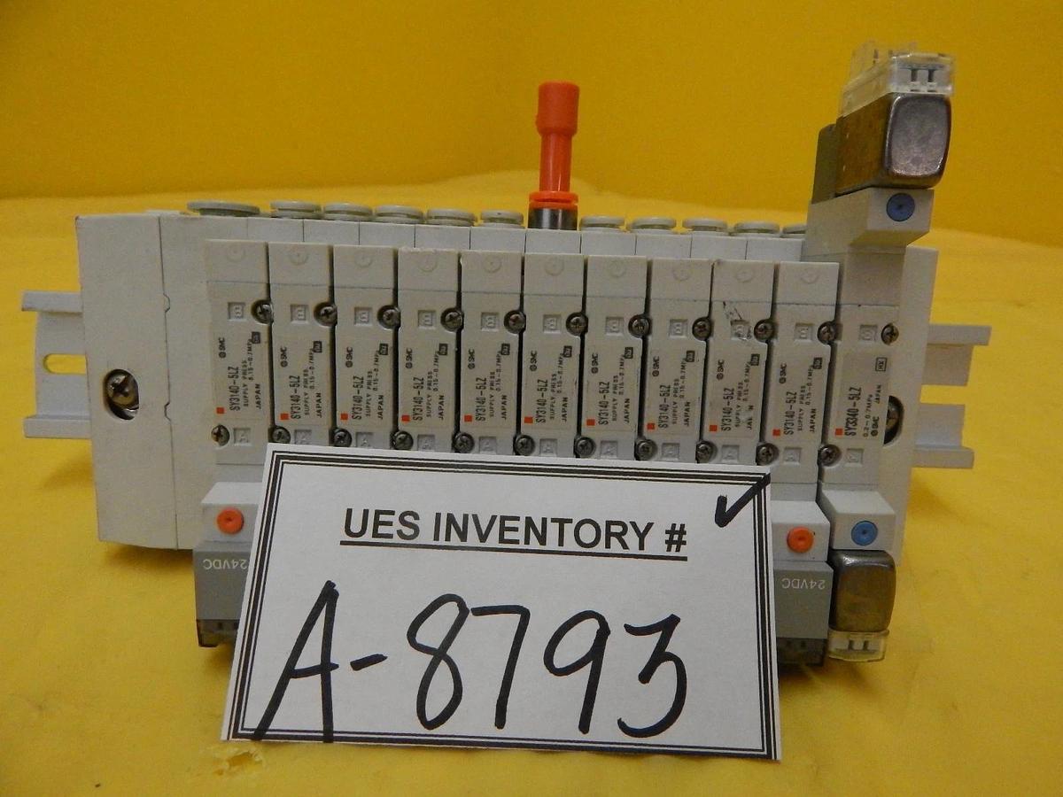 Used SMC 11-Port Pneumatic Manifold SY3140-5LZ Used Working