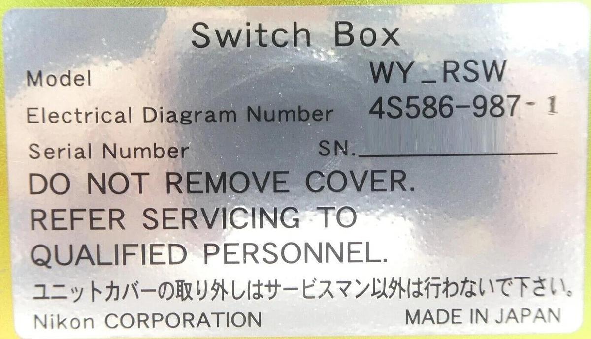 Used Nikon 4S586-987-1 WYR Switch Box WY_RSW Copper Exposed NSR Series Working Spare
