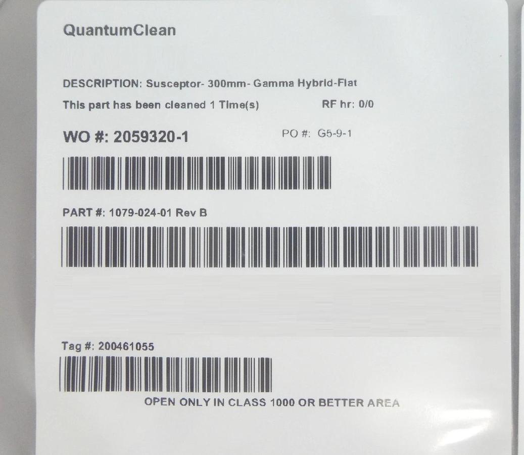 QuantumClean 1079-024-01 300mm Susceptor Gamma Hybrid Flat New