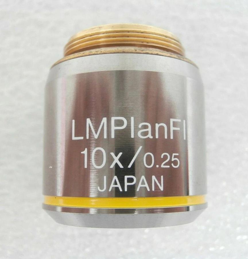 Used Olympus Microscopy LMPlanFI 10x/0.25 ∞/- Microscope Objective LM Plan FI Working