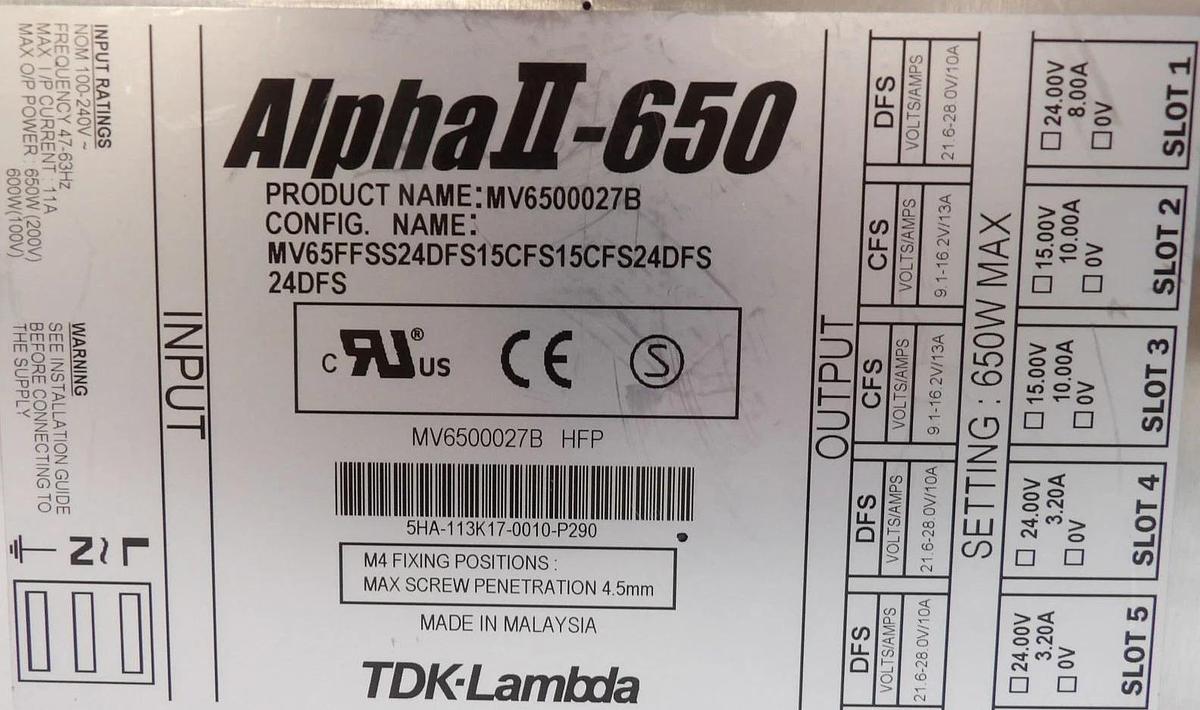 Used TDK MV65FFSS24DFS15CFS15CFS24DFS24DFS Power Supply MV6500027B Lot of 6 Working