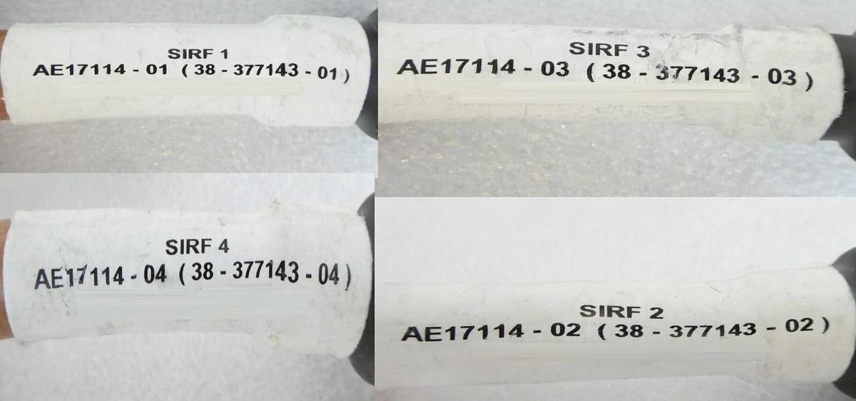 Used Novellus Systems SIRF RF Cable Set of 4 38-377143-01 AE17114-01 Working Surplus