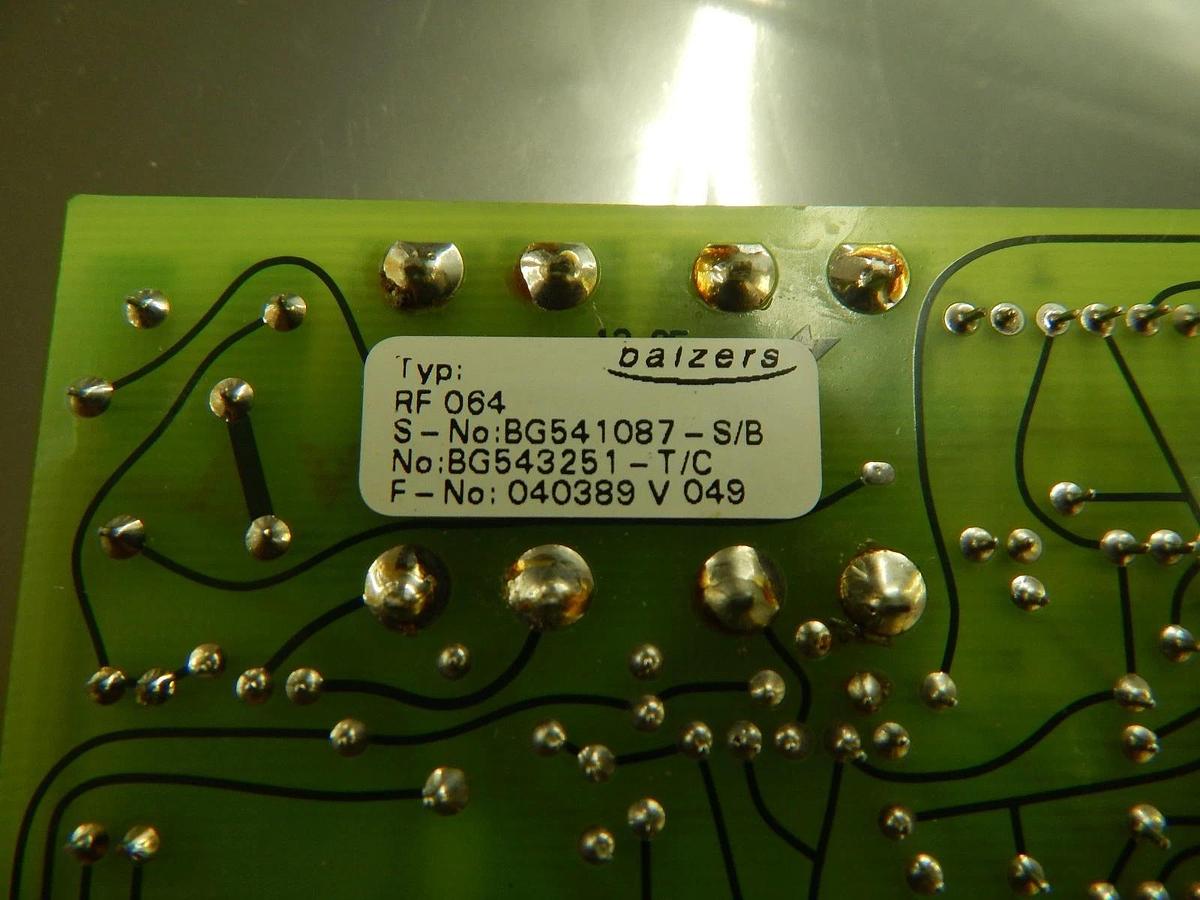 Used Balzers BG 541 087-S/B Partial Pressure Gauge PCB Card RF 064 Used Working