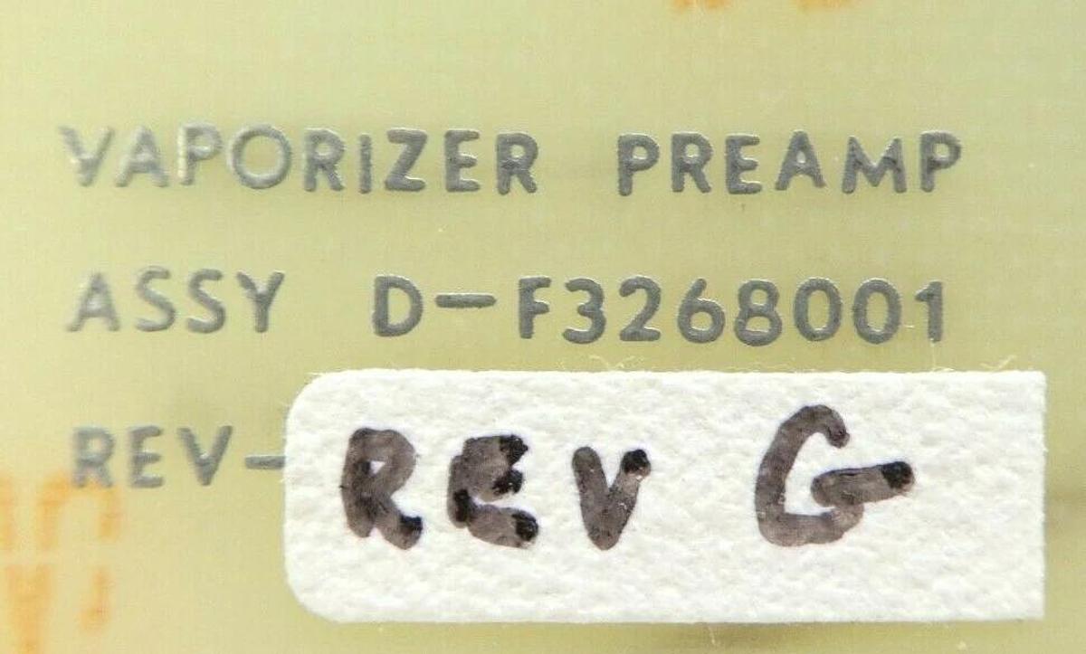 Used Varian Semiconductor VSEA D-F3268001 Vaporizer Preamp PCB Card Rev. G Working
