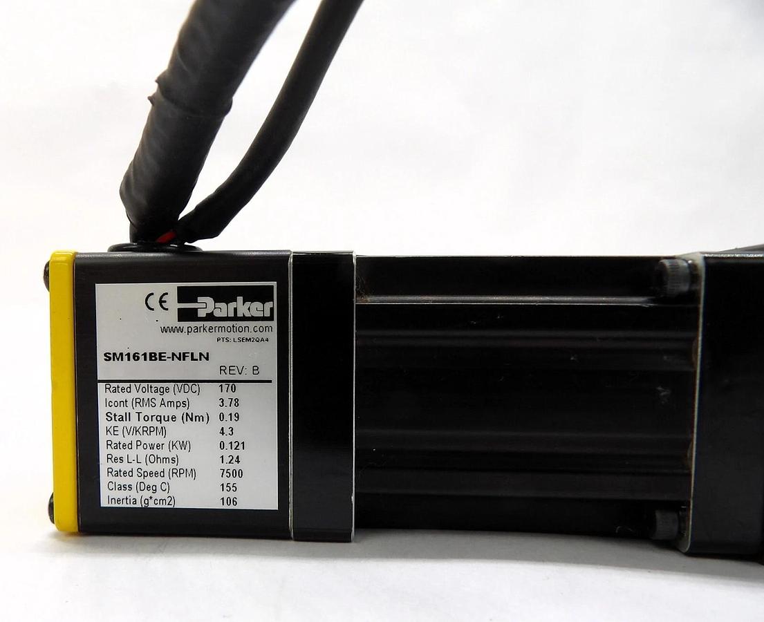 Used Parker SM161BE-NFLN Brushless Servo Motor SM Series Varian E11420220 Working