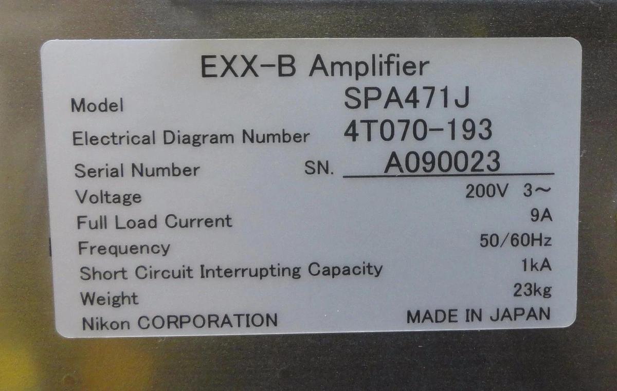 Used Nikon 4T070-193 Motor Amplifier EXX-B SPA471J NSR System Used Working
