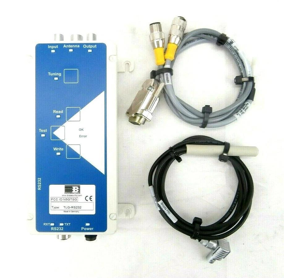 Used Brooks TLG-l2-1O00-S0-00EB Transponder LF80 Set with Antenna ANT-2K15 Spare
