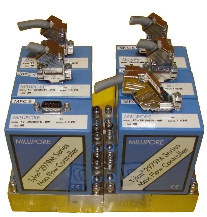 Used Millipore Tylan 2979 Series MFC Surface Mount Ar Reseller Lot of 6 Surplus