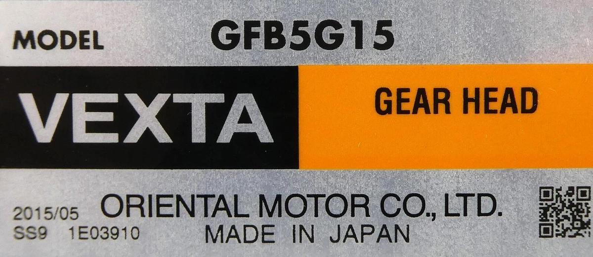 Used Oriental Motor FBLM5120W-GFB10 DC Motor with Gear Head GFB5G15 Working Surplus