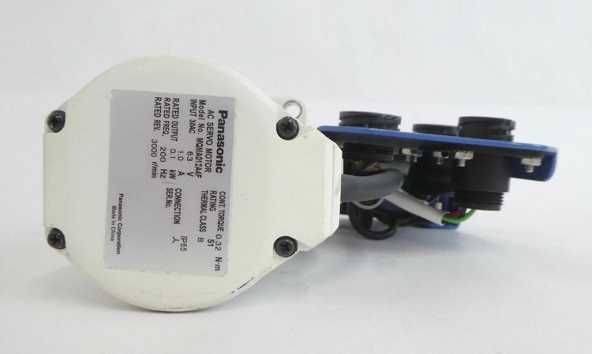 Used Panasonic MQMA012A4F AC Servo Encoder Motor w/ Bracket Lot of 2 Working