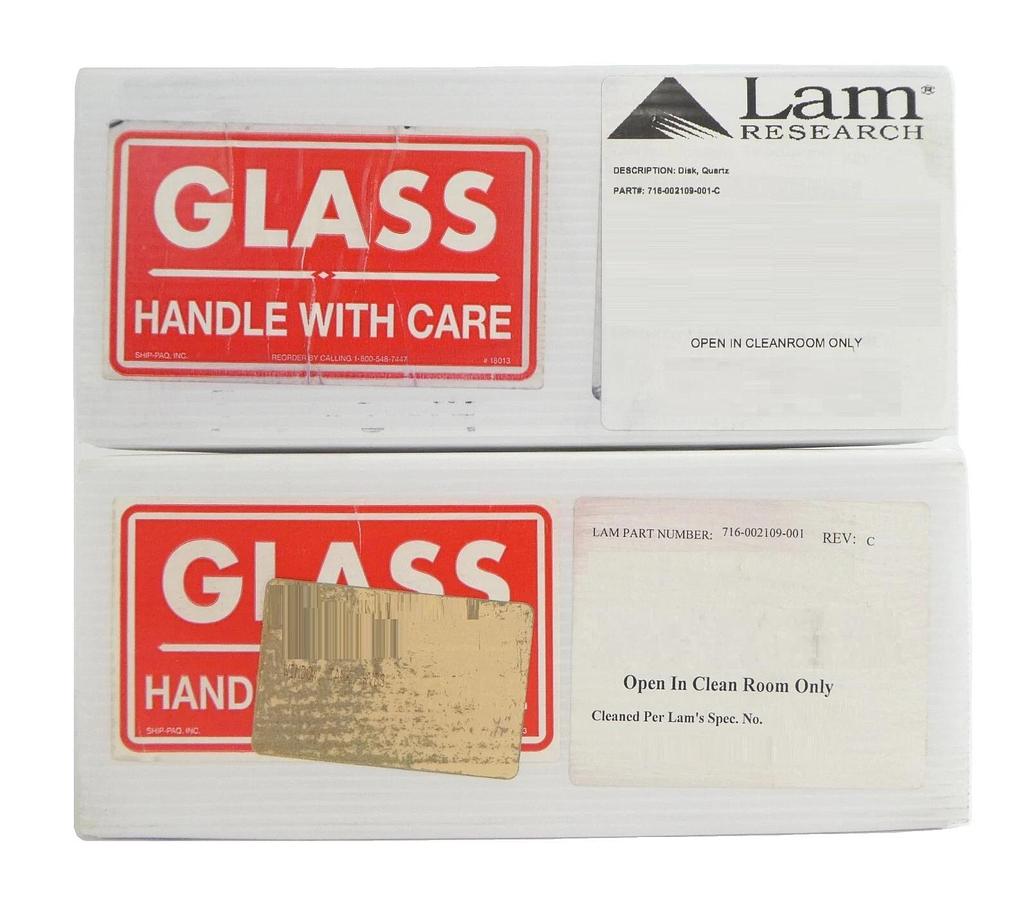 Refurbished Lam Research 716-002109-001 Quartz Disk Reseller Lot of 2 Refurbished