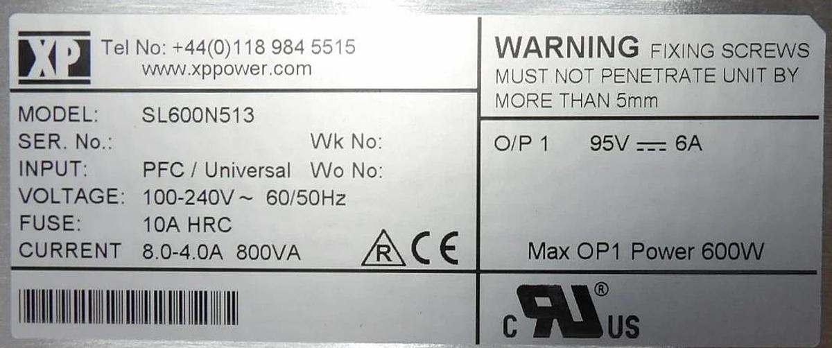 Used XP Power SL600N513 Power Supply XPiQ AB Sciex Spectrometer MDS Lot of 3 Working
