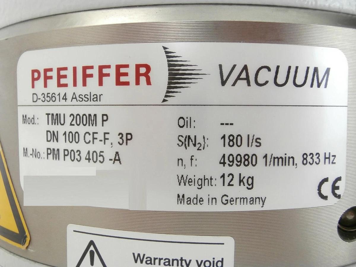 Used TMU 200M P Pfeiffer PM P03 405-A Turbomolecular Pump Turbo Tested Working