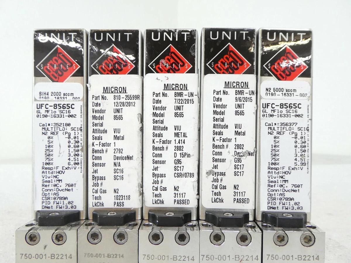 Used Celerity UFC-8565C Mass Flow Controller UNIT Lot of 5 AMAT 0190-16331 Working