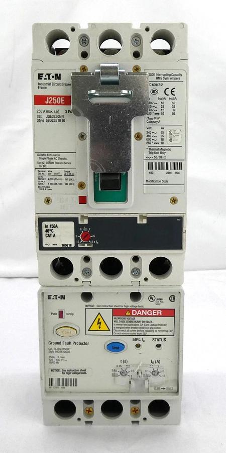 Used Eaton JGE3150FAW Circuit Breaker J250E JGE3250NN Reseller Lot of 2 Working