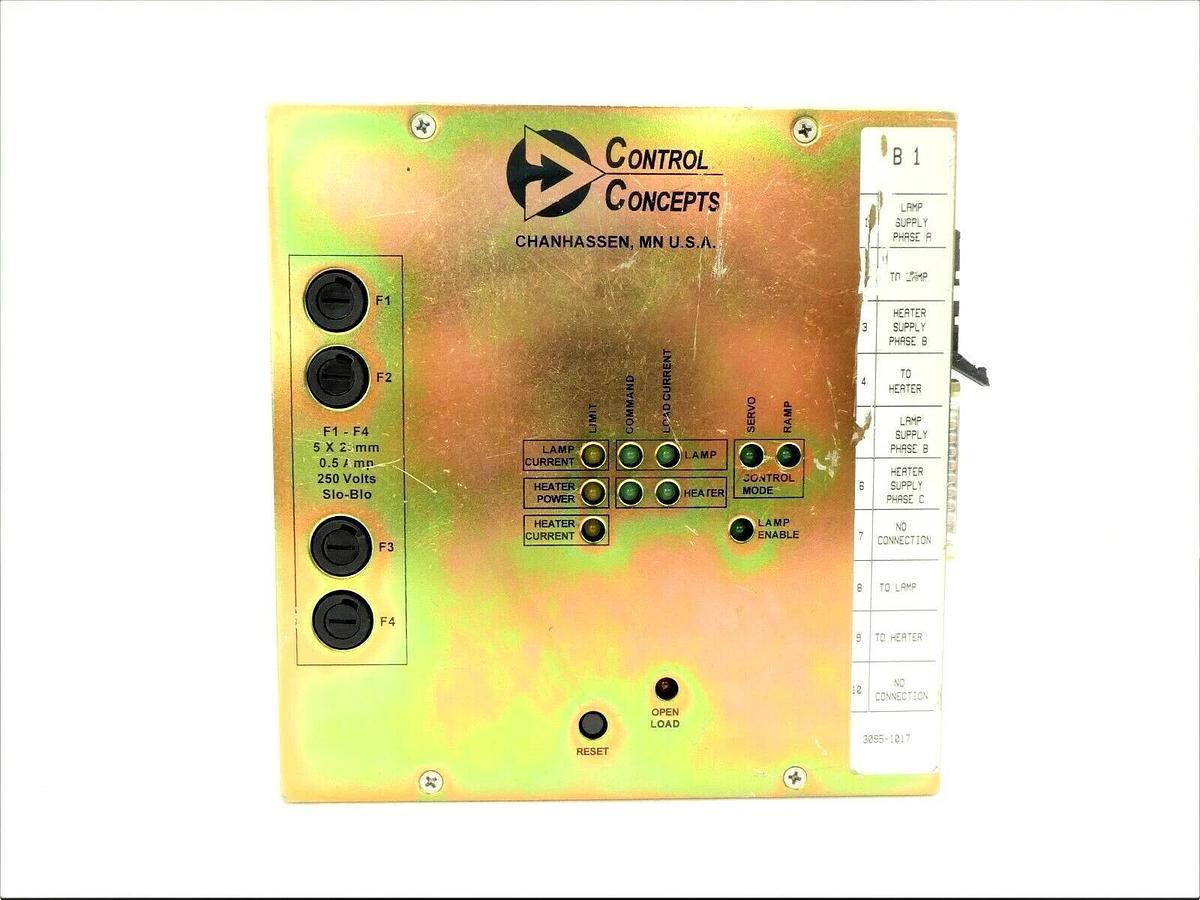 Used Control Concepts 3095-1017 SCR Power Controller AMAT 0190-03672 Working Surplus