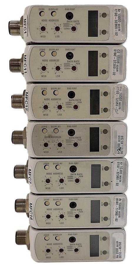 Used Brooks GF Series Mass Flow Controller MFC GF125C Lot of 7 Spare