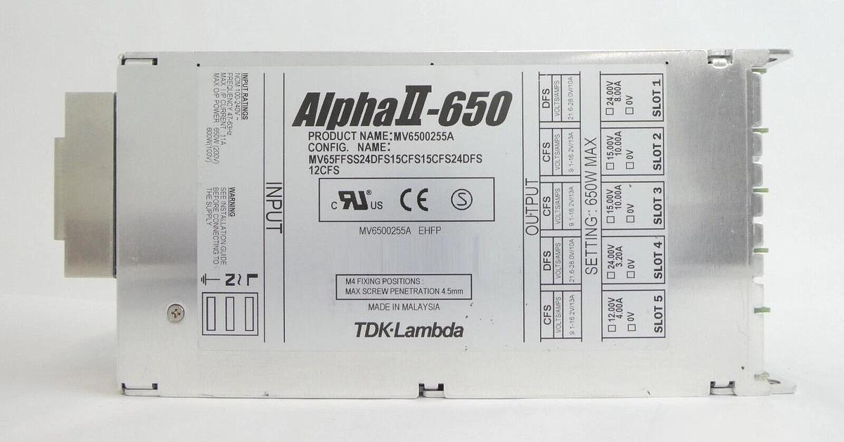 Used Lambda MV6500027A MV6500255A Power Supply Alpha II-650 Lot of 2 Working