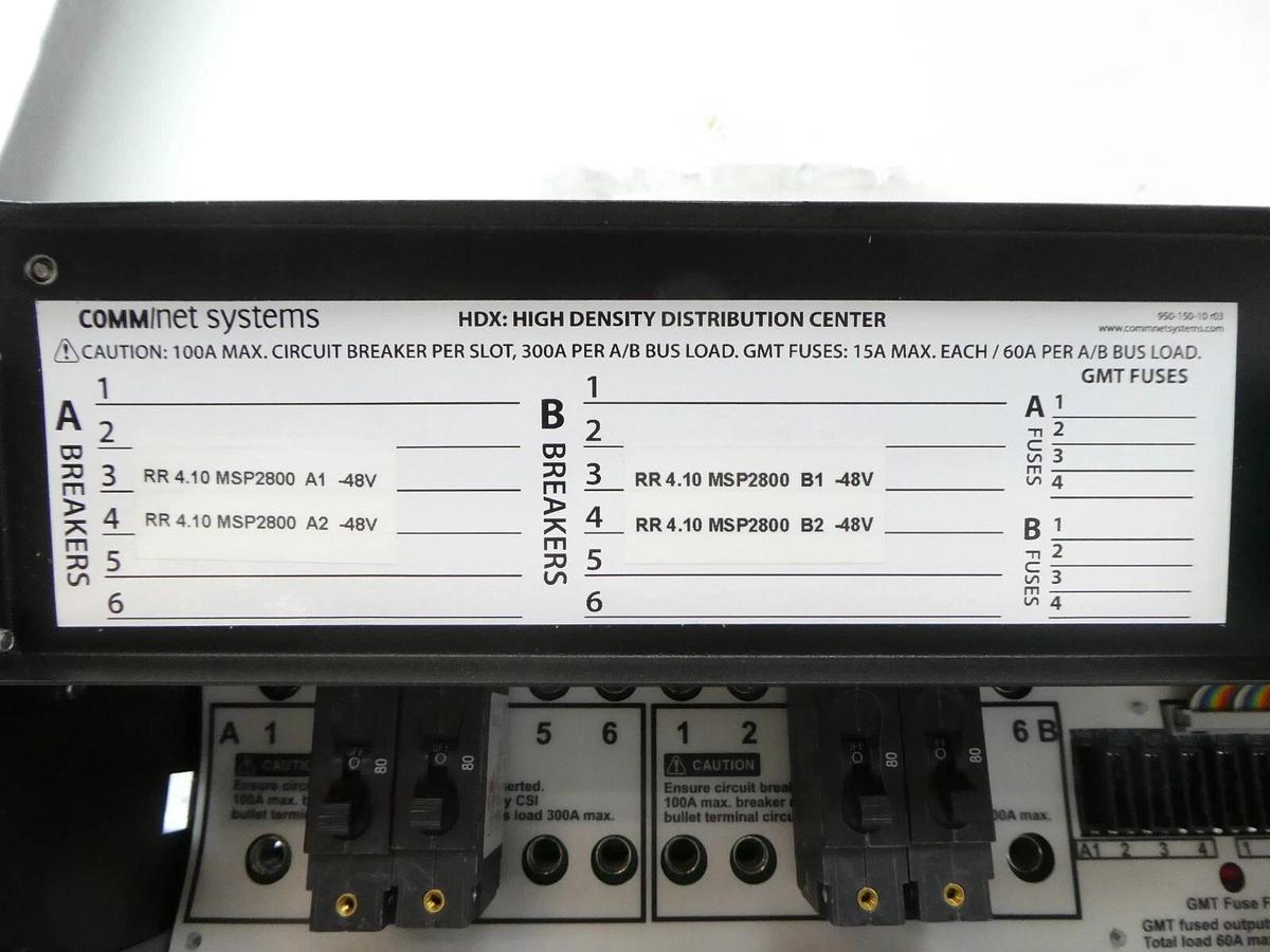 Used Comm/net Systems 016-410-10 HDX High Density DC Distribution Panel Surplus