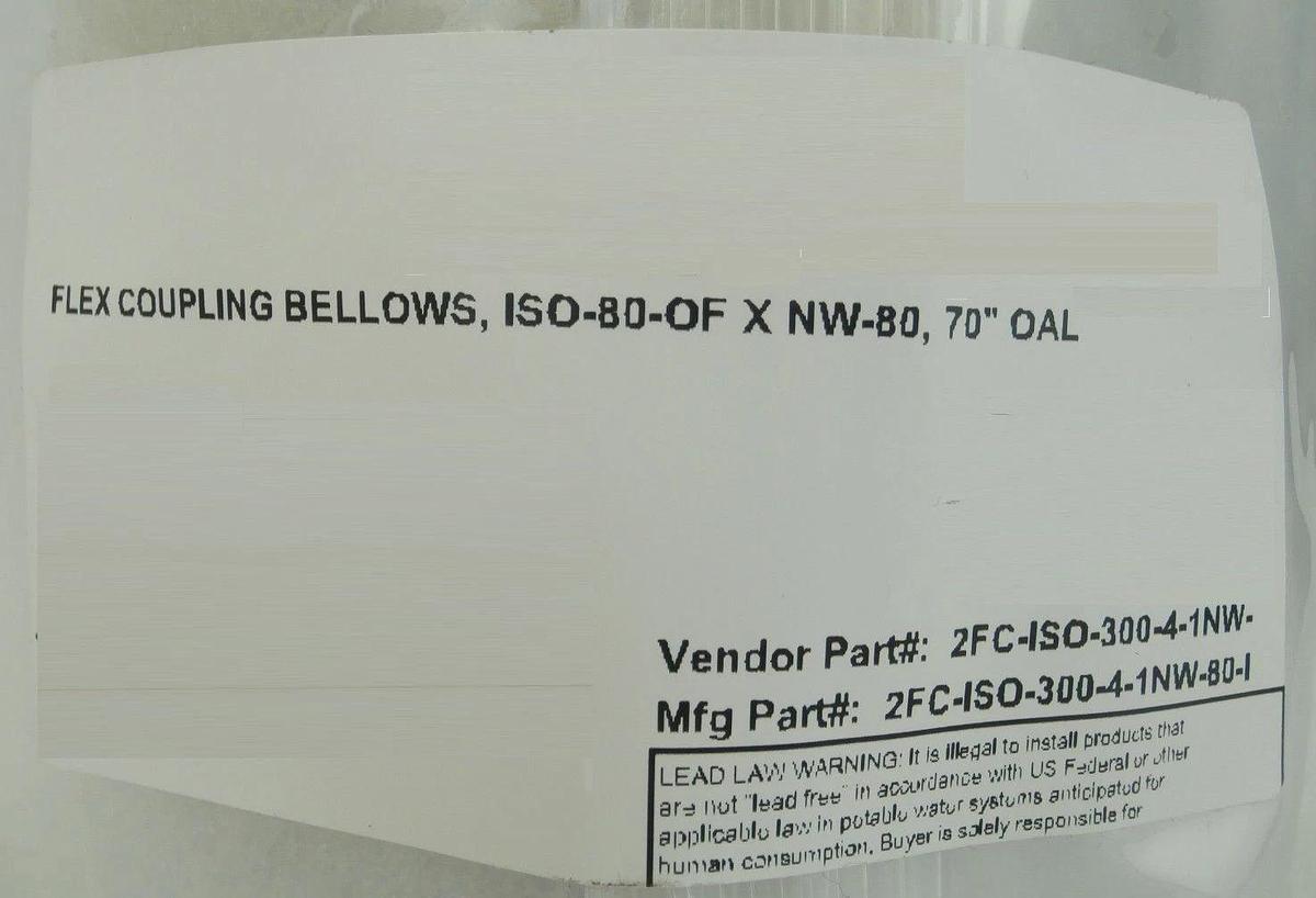 Nor-Cal Products 2FC-ISO-300-4-1NW-80-ISO-80 Flexible Coupling 7" New Surplus