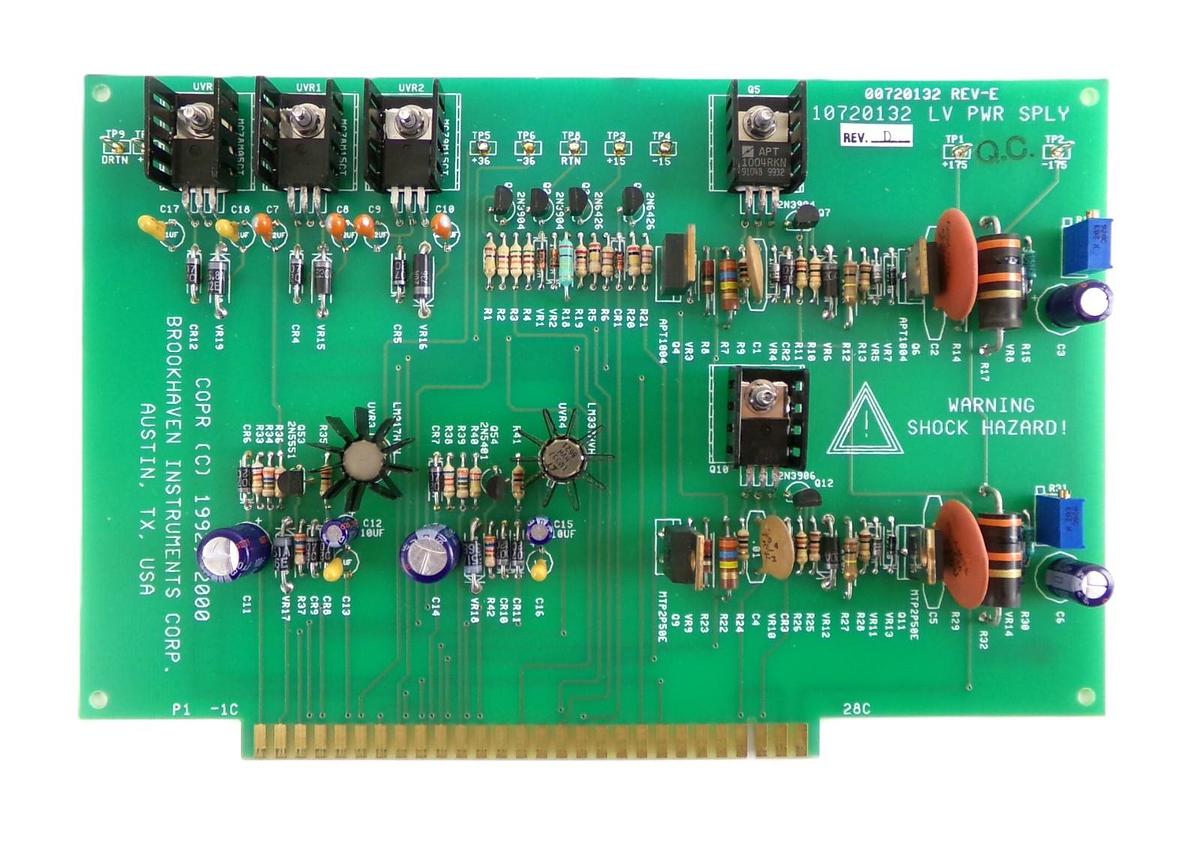Used Brookhaven Instruments 10720132 LV Power Supply PCB Card SCANMASTER II Working