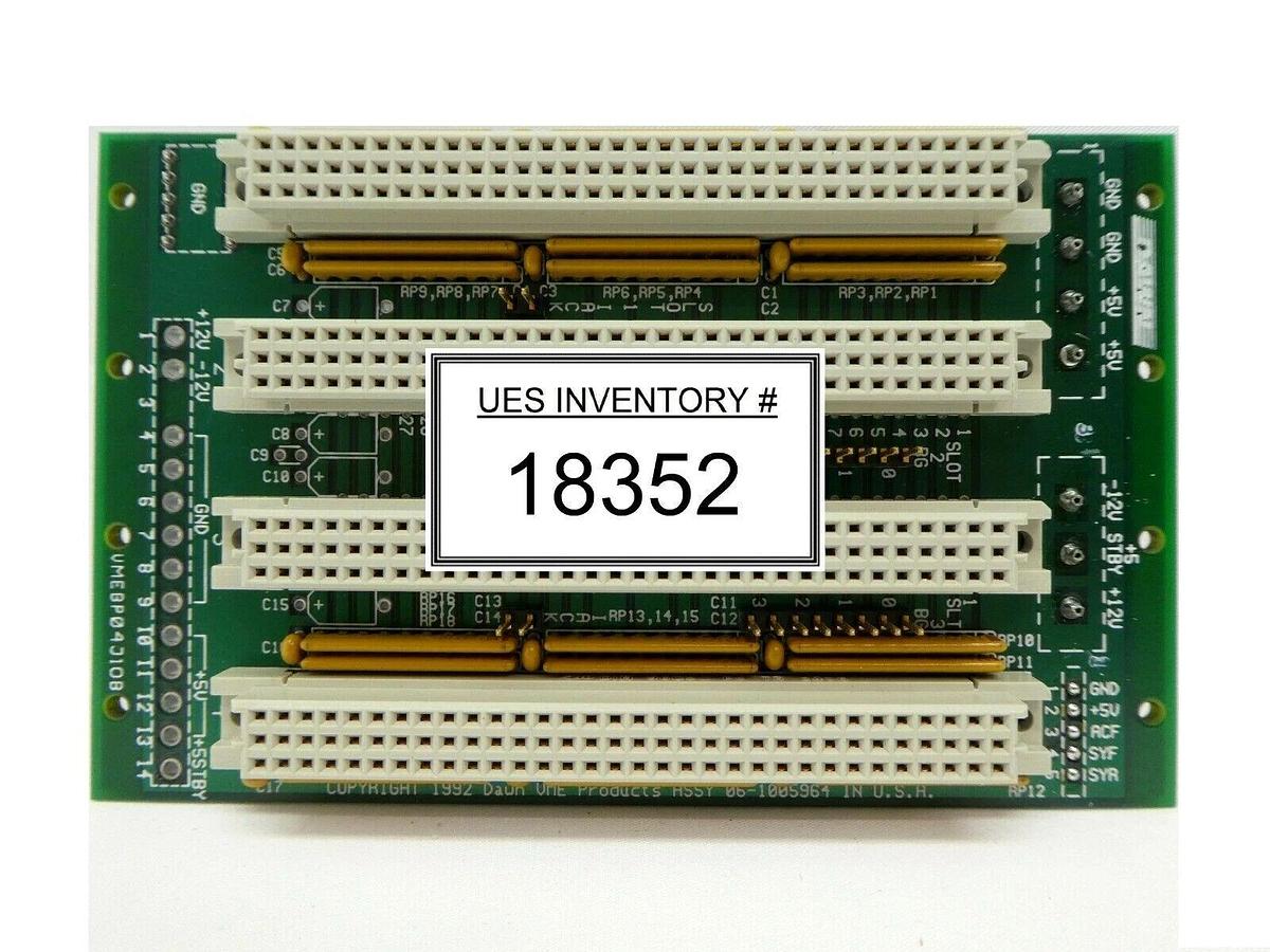 Used Dawn VMEBP04J1OB Backplane VME Board PCB Lam Research FPD Continuum Spare
