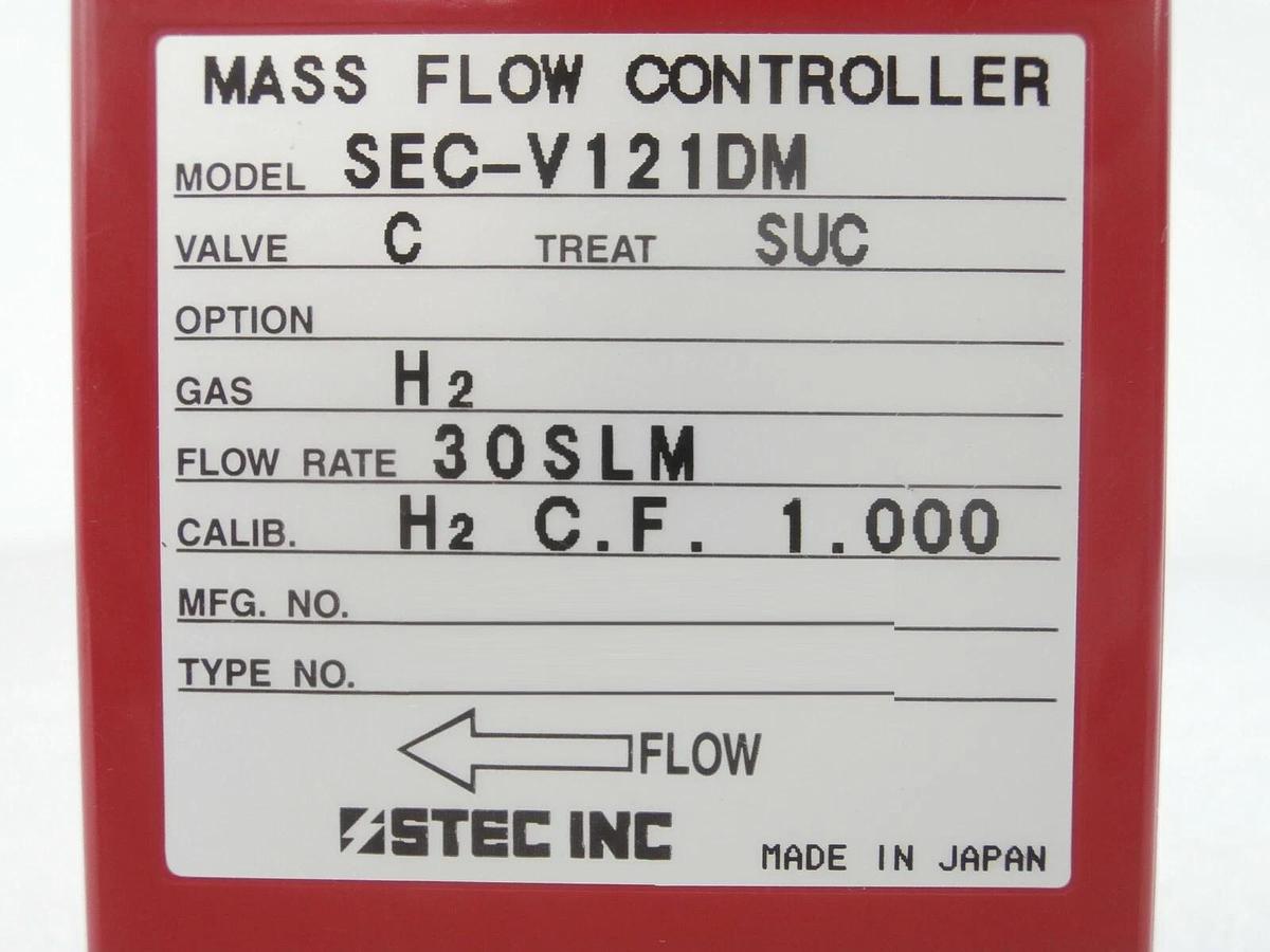 Used STEC SEC-V121DM Mass Flow Controller MFC SEC-V100 30 SLM H2 Working Surplus