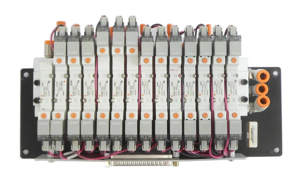 Used SMC SS5Y3-ULB990057 14-Port Pneumatic Manifold 0010-01801 AMAT Working