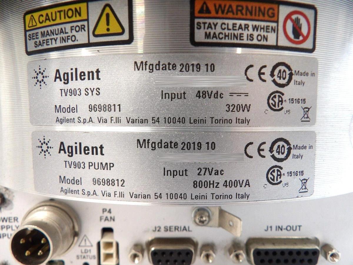 Used TV903 Agilent 9698812 Turbomolecular Pump Turbo System 9698811 Tested Working