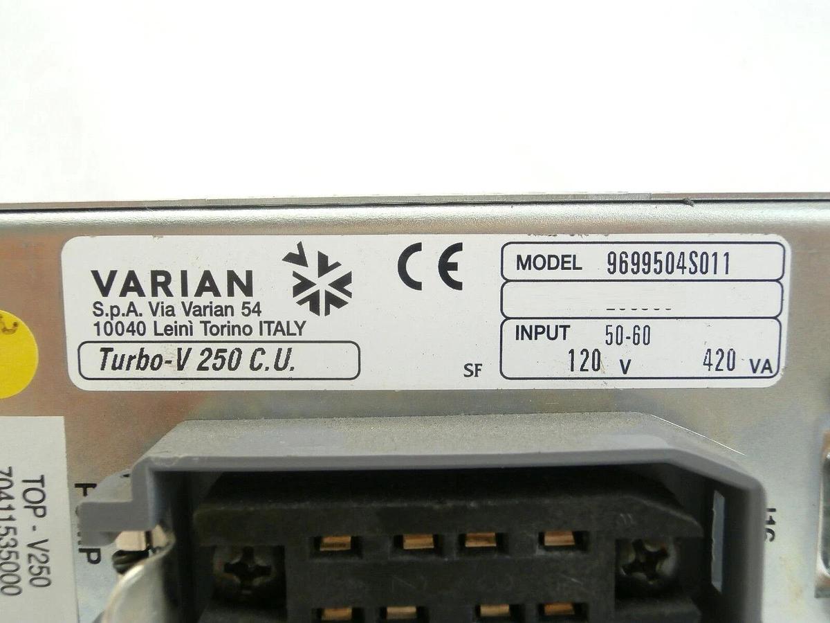 Used Turbo-V 250 Varian 9699504S011 Turbomolecular Pump Controller AMAT 70411535000