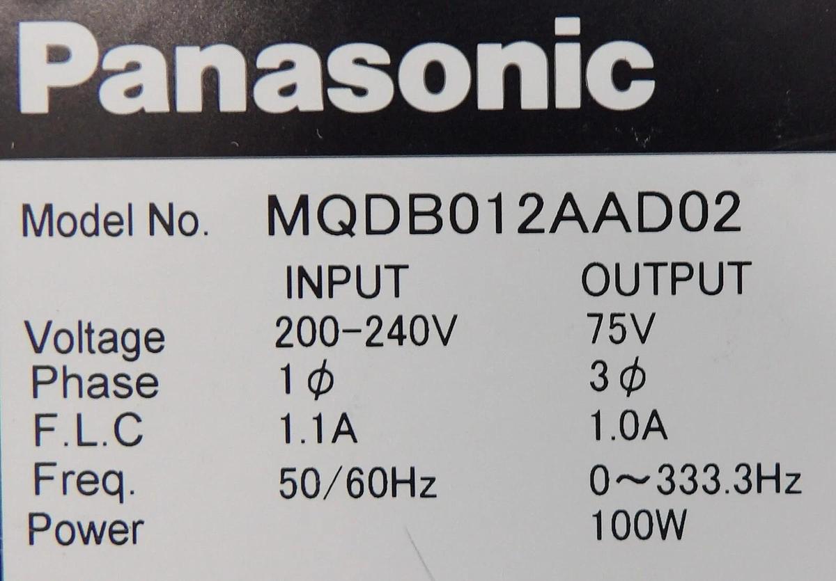 Used Panasonic MQDB012AAD02 Drive AMAT 0190-15328 Reseller Lot of 2 Working