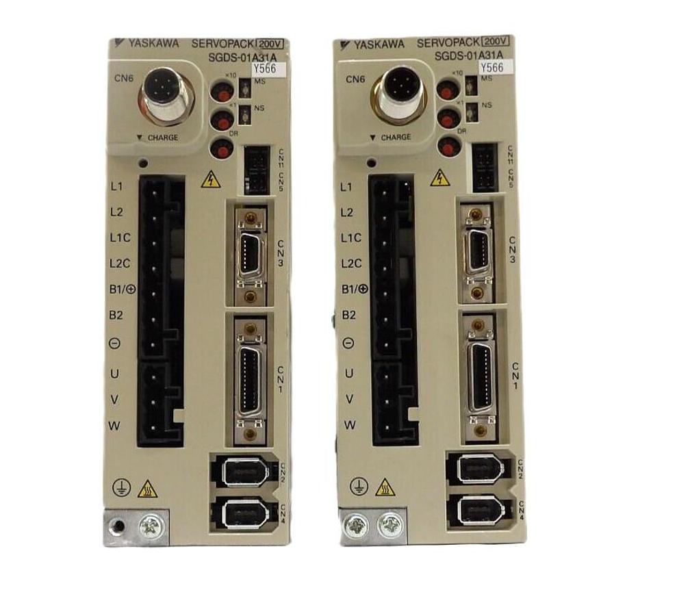 Used Yaskawa Electric SGDS-01A31AY566 Servo Driver SERVOPACK Lot of 2 Working
