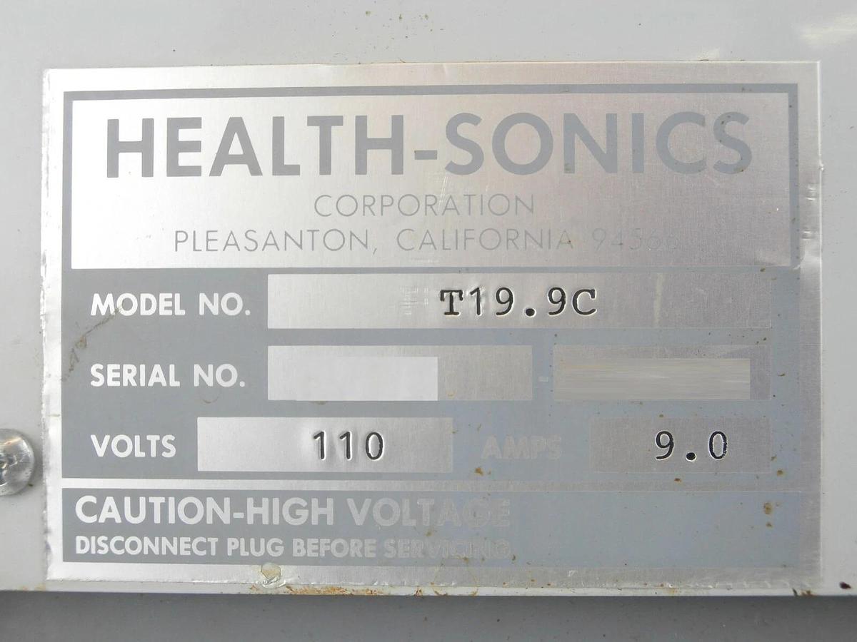 Used Health-Sonics T19.9C Industrial Ultrasonic Cleaner Untested As-Is