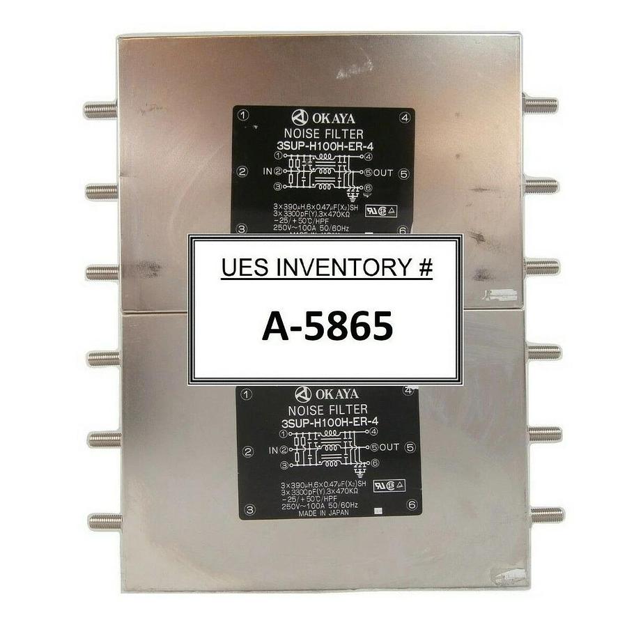 Used Okaya 3SUP-H100H-ER-4 Noise Filter Reseller Lot of 2 Working Surplus