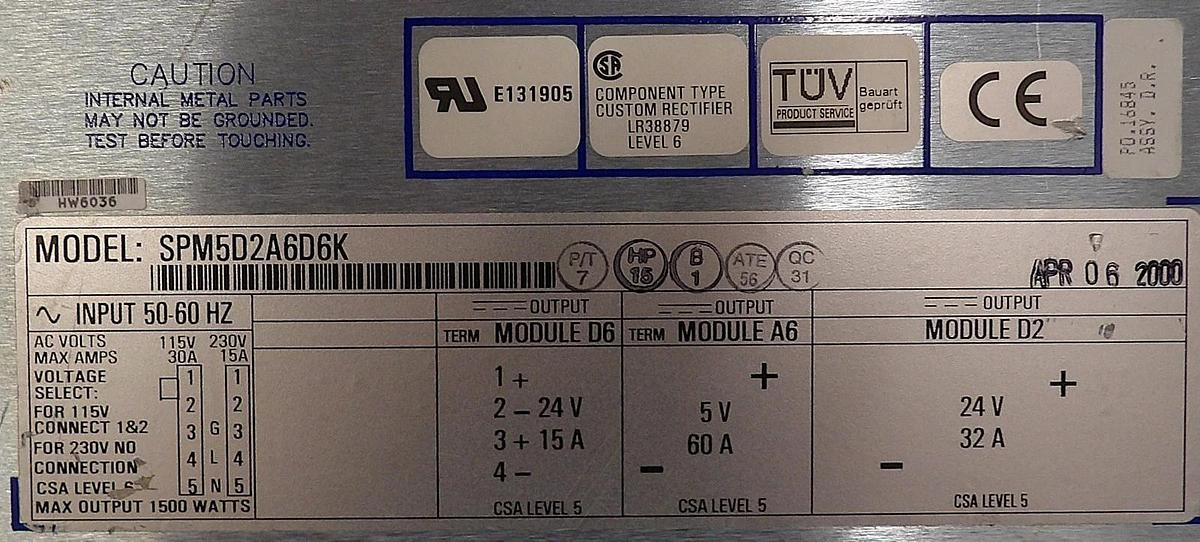 Used Power-One SPM5D2A6D6K Switching Power Supply Reseller Lot of 2 Working Surplus