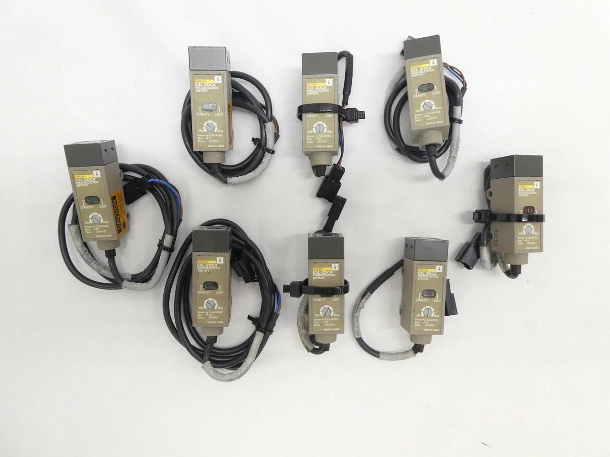 Used Omron E3L Photoelectric Switch E3L-2LRC4 E3L-2DC4 Lot of 16 Working Surplus