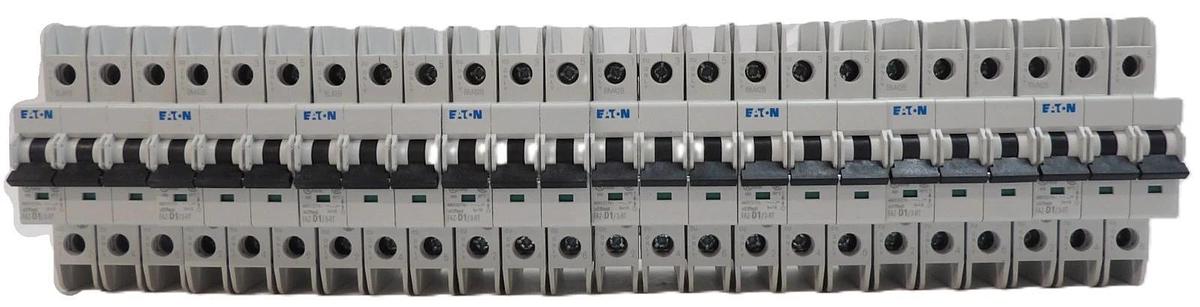 Used Eaton FAZ-D1/3-RT Miniature 3 Pole Circuit Breaker Lot of 8 Working
