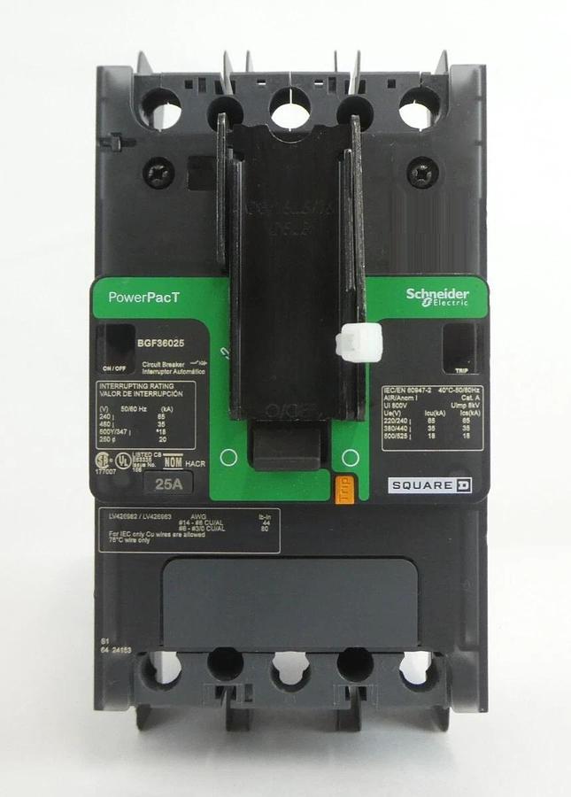 Used Schneider Electric BGF36025 3 Pole Circuit Breaker PowerPacT Lot of 3 Working
