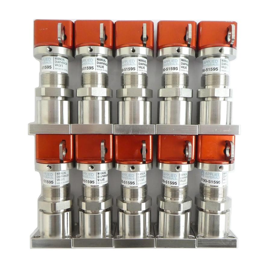 Used AMAT Applied Materials 0190-51595 Manual Diaphragm Valve Lot of 10 Working