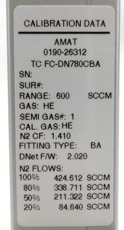 Used Aera FC-DN780C-BA Mass Flow Controller MFC Lot of 14 AMAT 3030-14005 0190-26312