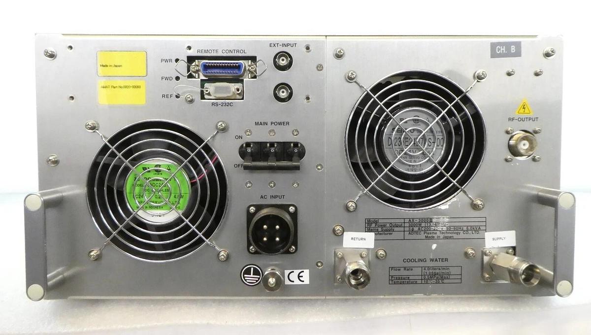 Used ADTEC Plasma Technology AX-3000III RF Plasma Generator AMAT 0920-00093 Surplus