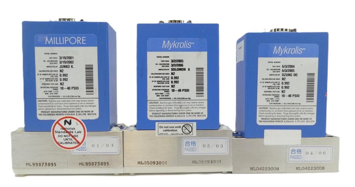 Used Mykrolis Millipore FC-2979MEP5 Mass Flow Controller MFC Lot of 3 OEM Refurbished