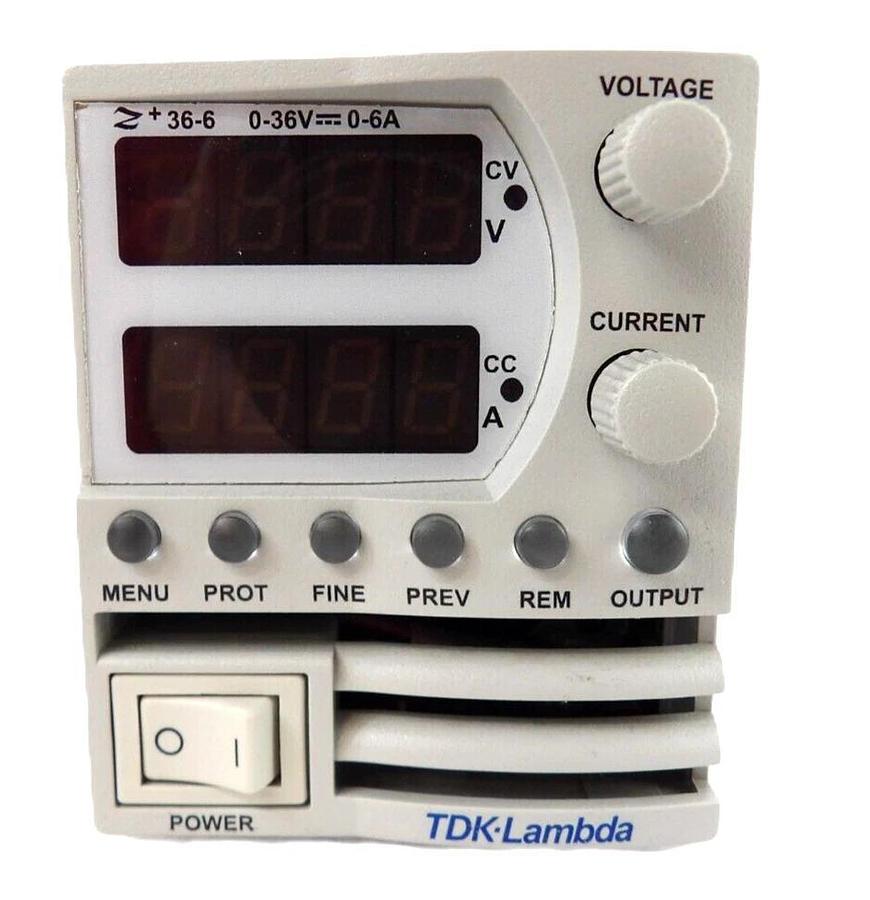 Used TDK-Lambda Z36-6/CS Programmable DC Power Supply 0-36V 0-6A Working Surplus